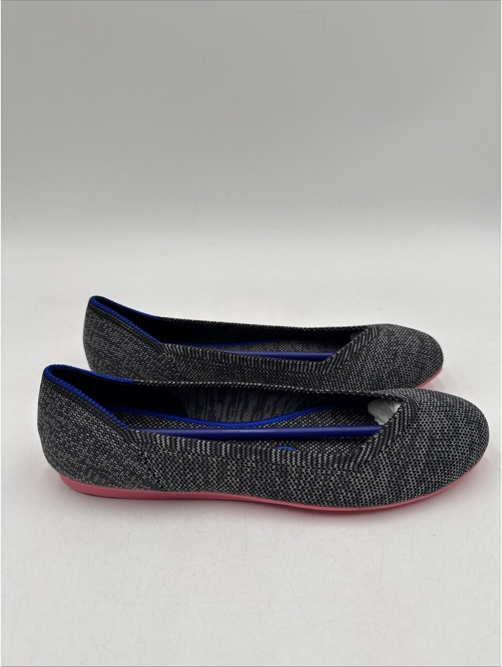Women’s Rothy’s The Flats Color Gray Birdseye Flats Pink Sole Size 5